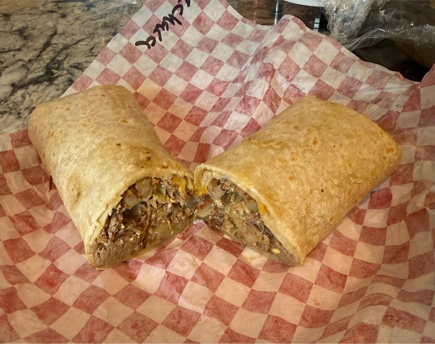 Machaca Breakfast Burrito.