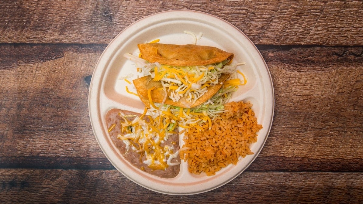 1. Two Crispy Tacos Combo Plate.