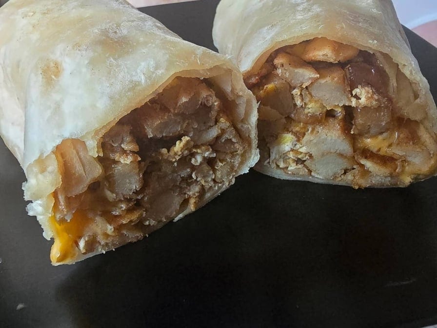 Sausage Breakfast Burrito.